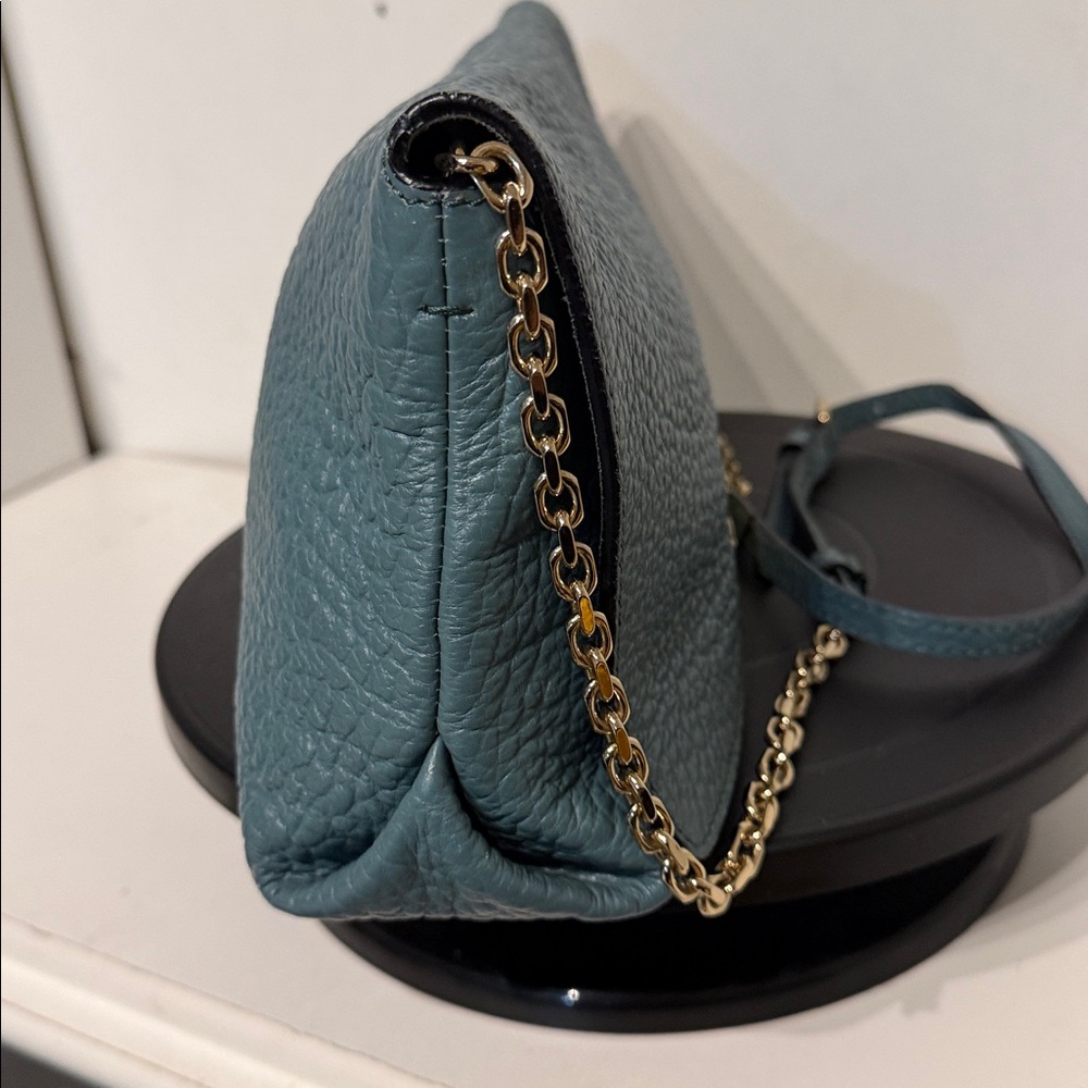 Burberry Textured Blue Leather Clutch - Picture 7 of 11